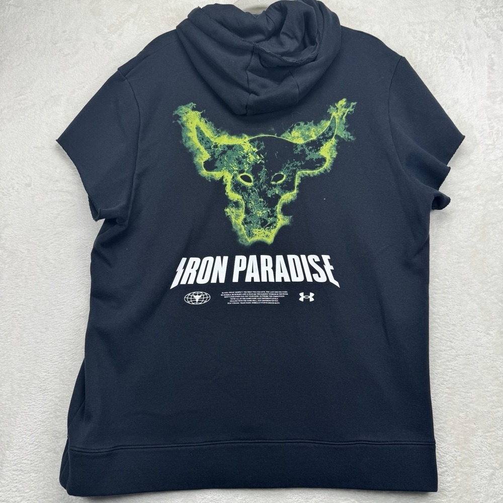 Under Armour Project Rock‎ Iron Paradise Muscle Hoodie Men's L Black Gym